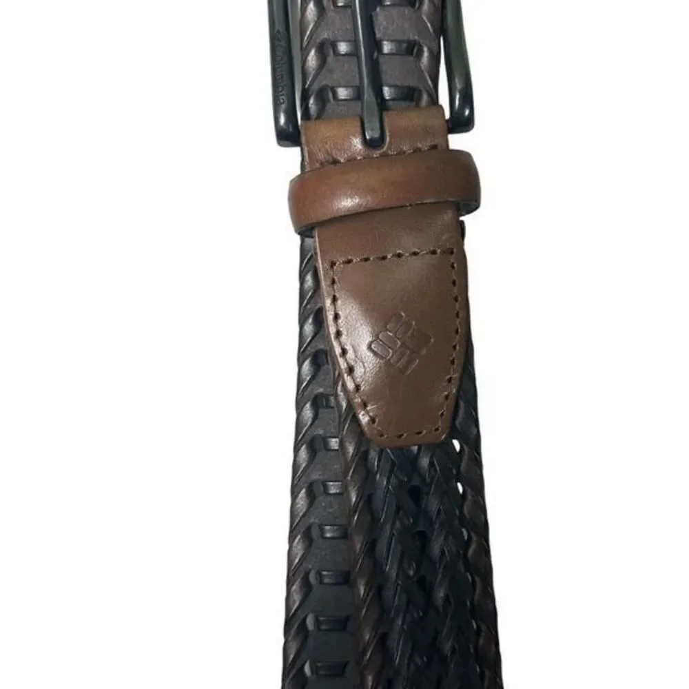 Columbia Hand Laced Black/Brown Woven Belt, Men's Large 38 40‎ Casual Business